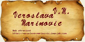 Veroslava Marinović vizit kartica